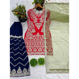 SR-1692 Designer Party Wear Look Top-sharara Set