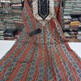 Printed Full Length Linen Kurtis