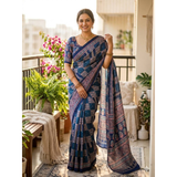 SF- 1117 Semi Gajji Ajrakh Print with Mirror