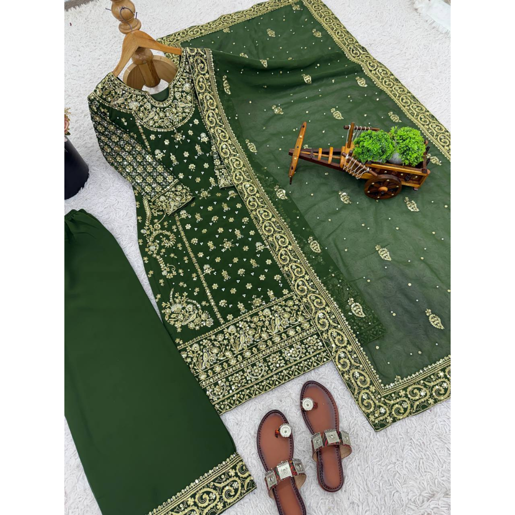 NSR-879 New Designer Party Wear Look Top-Palazzo Set