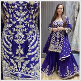 ZD-10091 PREMIUM CHINON SILK SHARARA SUIT