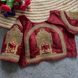 Phantom silk Blouse TEMPLE CODING, MOTI ZARI THREAD & AARI WORK