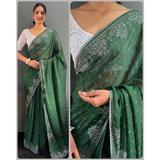 One-minute READY TO WEAR SAREE DAIMOND HOTFIX HIT DESIGN