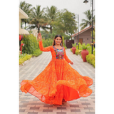 Bandhini Special Gamthi Work Gown