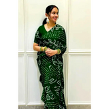 PREMIUM QUALITY FABRIC  Bandhej Bandhini Saree READY ONE-MINUTE