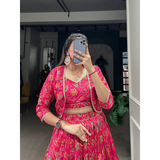 NNK1136PNK- Floral Print Lehenga