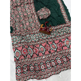 NC-5585 Most Demanding Ajrakh Mirrorwork saree collection