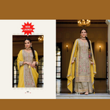SURILI PREMIUM Multicolor Chinon Silk Palazzo Set