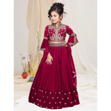 HK CREATION Crepe Georgette with Beautiful Embroidery Work