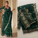 New Launching Bollywood BlockBuster Orignal Mirror Design Saree
