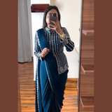 EXCLUSIVE DESIGNER SEQUINS SAREE With Jacket Blouse.