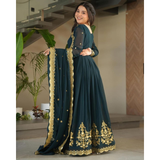 ZB-5051 New Designer Party Gown  & Dupatta Set