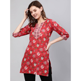 BLUSH Cotton Printed Short Kurtis