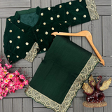 DESIGNER SEQUINS SAREE with Velvet Blouse