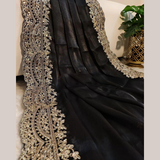 Designer Chiffon Georgette Fabric Cut- Work Style Saree
