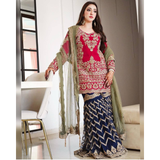 SR-1692 Designer Party Wear Look Top-sharara Set