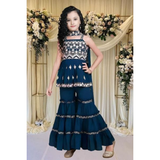 HK-126 Girls Festive & Party kurta Sharara with Dupatta set