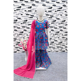 HK 92- Kids Floral Print Sharara-Style Suit