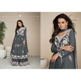 VAMIKA RAYON CHIKANKARI STYLE PLAZO SETS