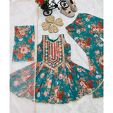 NEW DESIGNER PEPLUM TOP WITH SHARARA AND DUPATTA