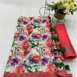 Cotton Linen Designer Saree