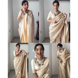 SOFT LICHI SILK SAREE- READY TO WEAR SAREE * GET READY IN JUST ONE MINUTE