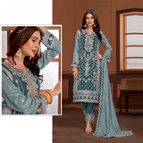 MARIA-A Present Heavy PV Vichitra With Embroidery Codding Sequence Work party wear