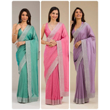 PURE SOFT  RANGOLI PRE-STITCHED SAREES