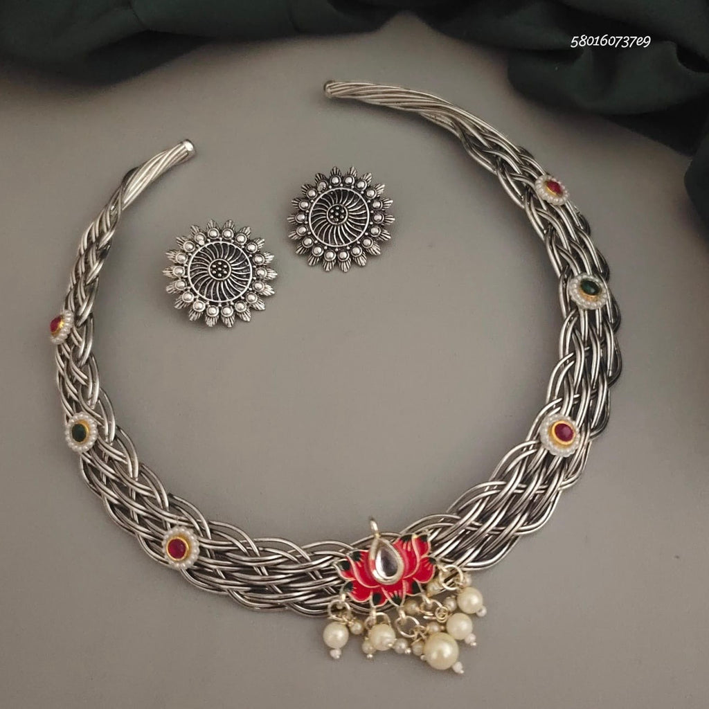 Oxidised Hasli Necklace