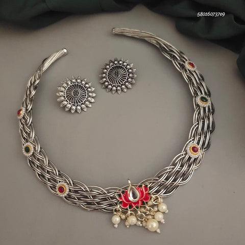 Oxidised Hasli Necklace