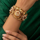 Kundan Kada Cuff Bracelet – Statement Bangle
