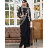 GEORGETTE DESIGNER SEQUINS SAREE JACKET Ready to Wear Saree Collection
