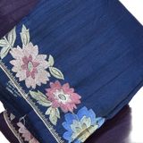 Traditional Soft Gadhwal Silk Embroidered Sarees