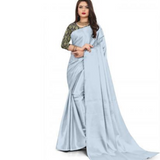 SATIN Silk Wear Plain Saree