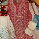 Chikankari Georgette Gotta kurti sharara sets.