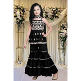 HK-126 Girls Festive & Party kurta Sharara with Dupatta set