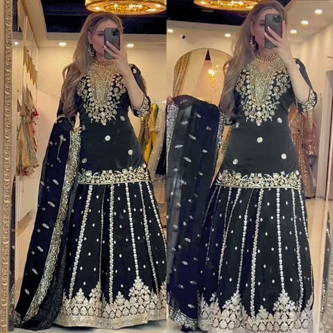 ND(5050) Heavy chinnon silk Top Lehenga Set