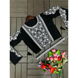 HB-201 Hirva Beauty Embroidery Coding Work Ready to wear Saree