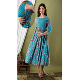 Maternity & Feeding PRINTED COTTON GOWNSTYLE KURTI