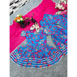 HK 92- Kids Floral Print Sharara-Style Suit