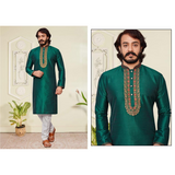 Silk Embroidery Work MEN Kurta With Pajama Set - SIZE 46