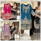 ZC-B9016 New Designer Party Top Sharara SETS