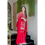 SRK-5302New Designer Party Wear Look Top-Plazzo and Dupatta