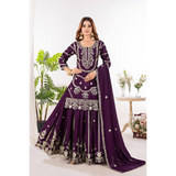 ZD-Series New Designer Party Top Sharara Dupatta Set