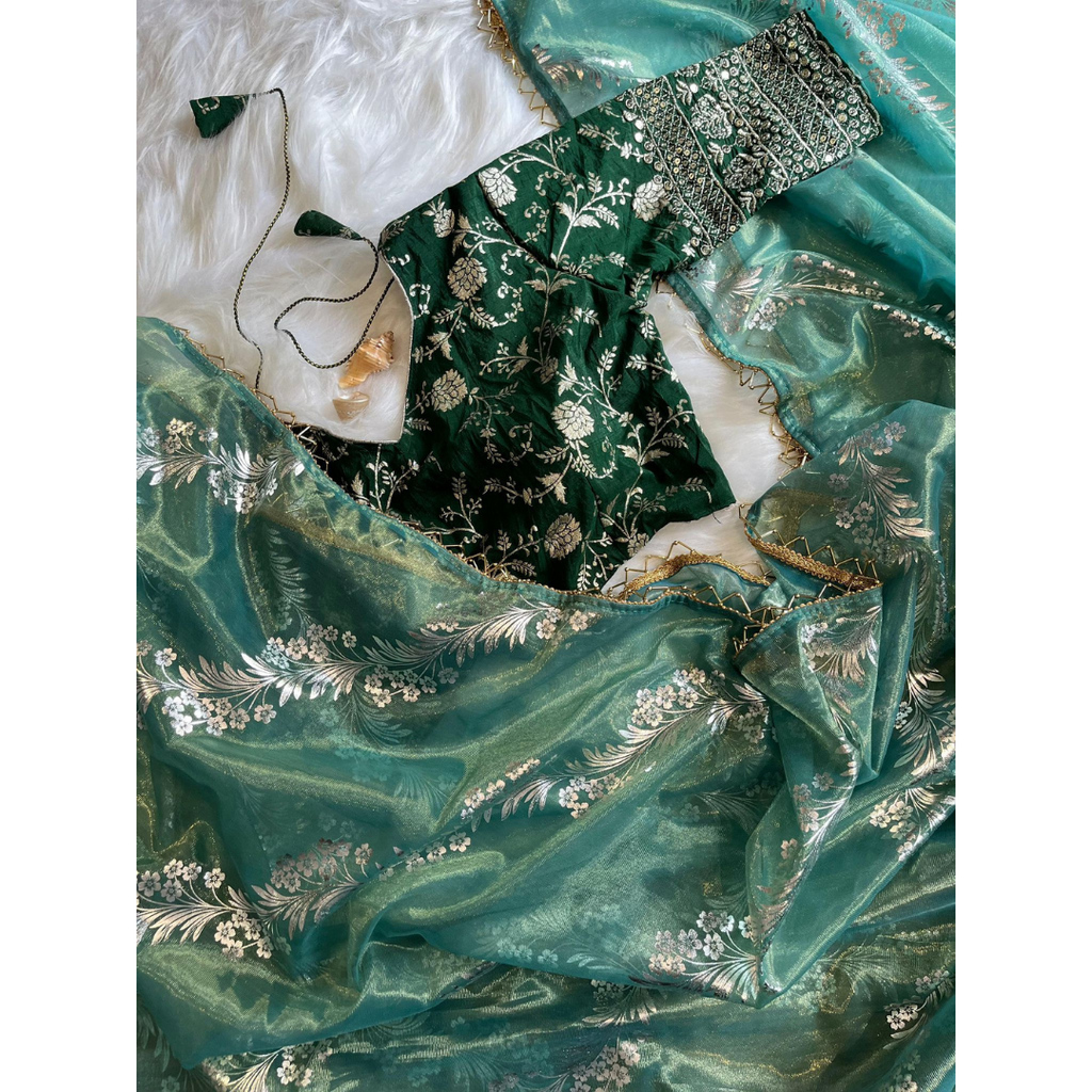 ELEGANT SAREE WITH ATTRACTIVE FOIL PRINT WORK