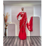 BE-280 WEDDING SPECIAL FANCY PARTY WEAR FAUX GEORGETTE LEHENGA SAREE