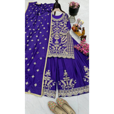 ZD-10091 PREMIUM CHINON SILK SHARARA SUIT