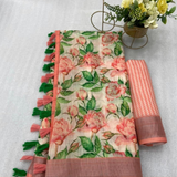 Cotton Linen Designer Saree