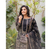 Đěsigner Heavy Faux Georgette Top Plazzo & Dupatta Set