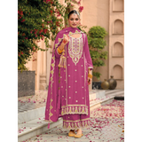 DNO 701 Embroidered Straight Cut Salwar Suit